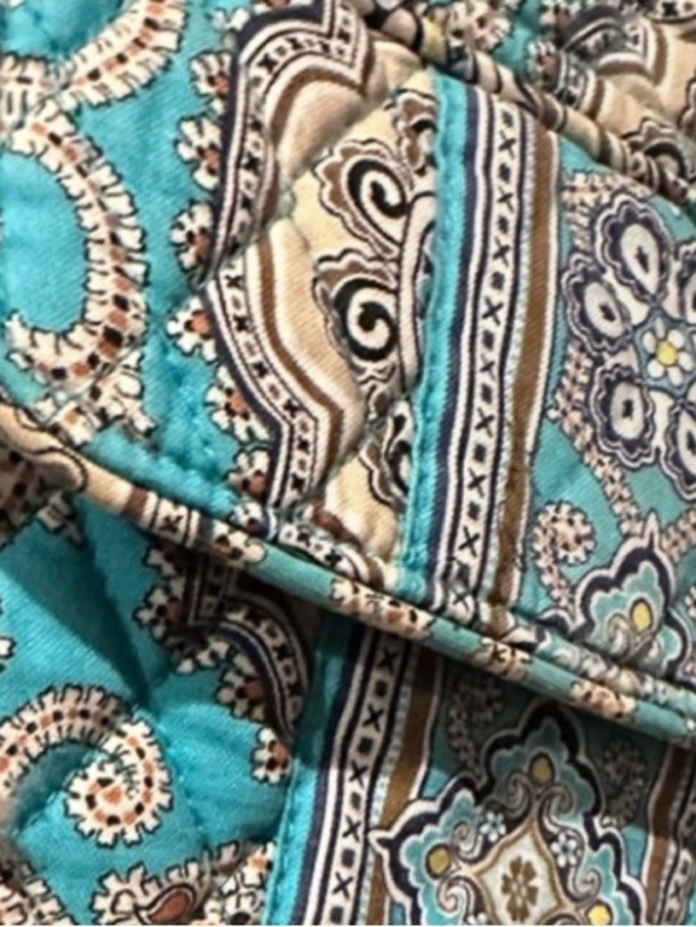 Vera Bradley Turquoise Paisley Quilted Crossbody Bag - Picture 8 of 12